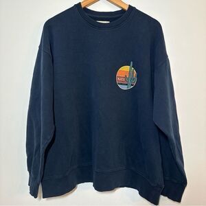 Nudie Jeans Lukas Cactus Crewneck Mens XL Long Sleeve Terry Crew